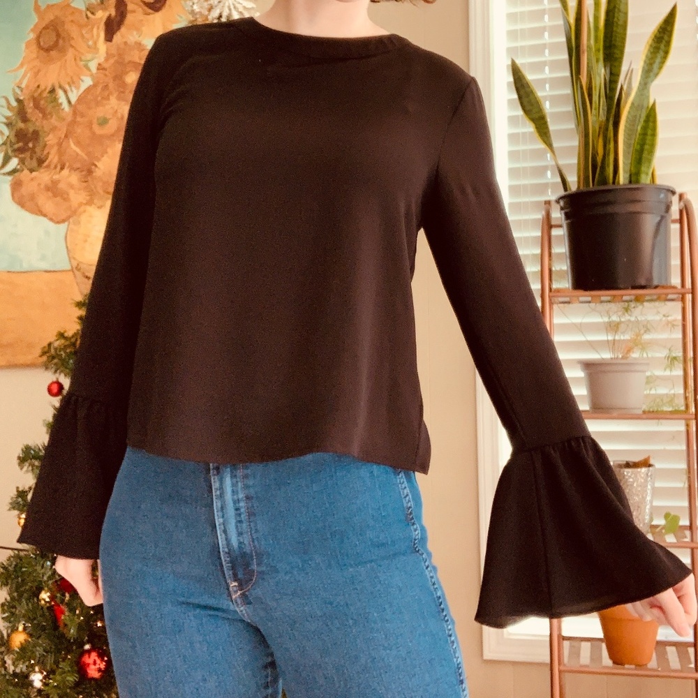 A small black women's top originally from Forever21.